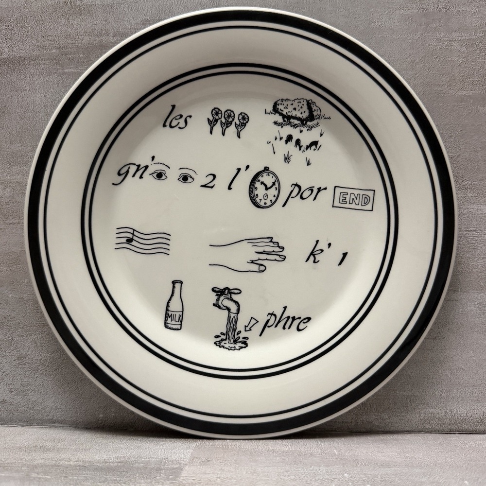 Williams-Sonoma Rebus Pattern Plate 9"‎ Accent Salad Desert Plate Hand Flowers